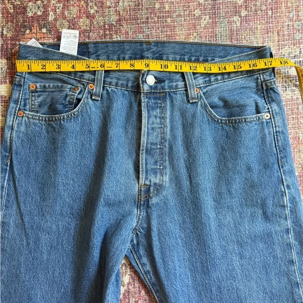 Levi’s 501 34x34 Classic Straight Blue Men's Jeans 100% Cotton Button Fly